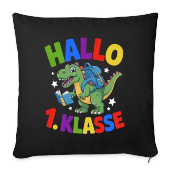 Hello 1st Grade - School Enrollment - Sofa pillow with filling 45cm x 45cm - black - Front