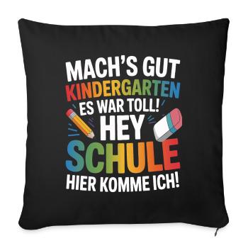 Kindergarten Leavers Kita School Start School Enrollment - Sofa pillow with filling 45cm x 45cm - black - Front