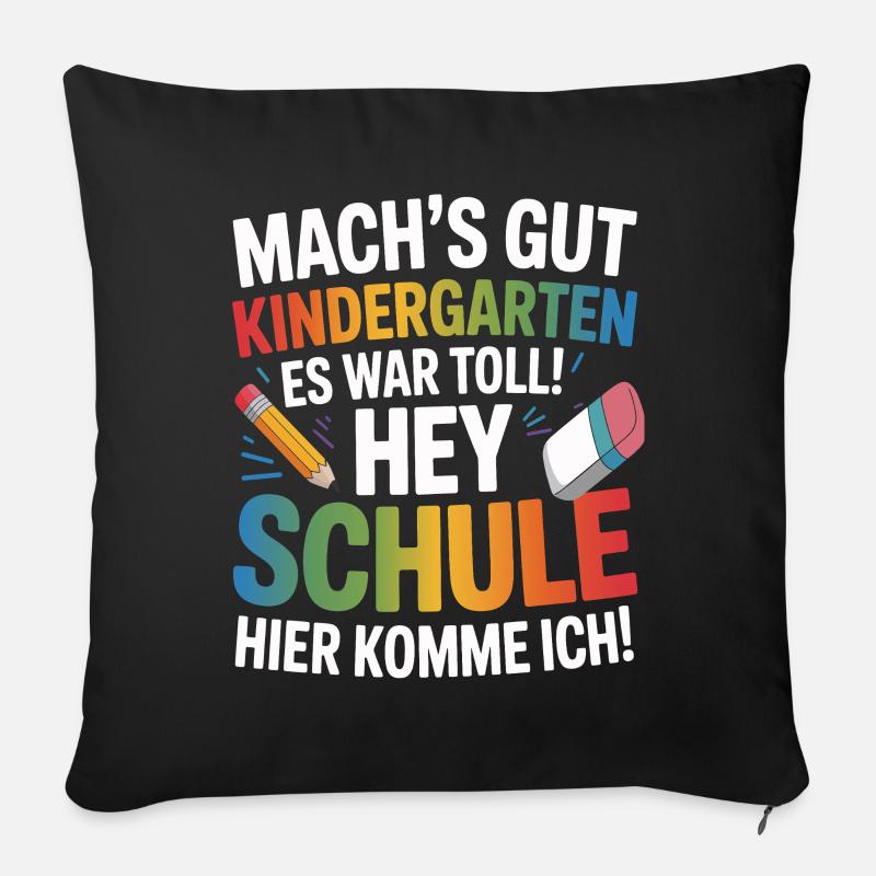 Kindergarten Abgänger Kita Schulstart Einschulung - Sofakissen mit Füllung 45 x 45 cm - Schwarz