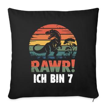 Rawr ! 7 ans enfants - Coussin et housse de 45 x 45 cm - noir - Devant