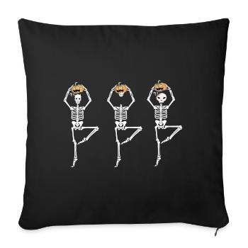 Drôle de squelettes dansants Ballerine d’Halloween - Coussin et housse de 45 x 45 cm - noir - Devant