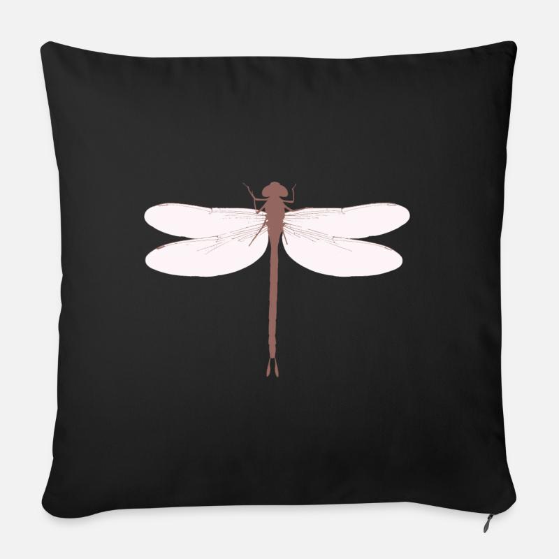 Libelle Odonata Cottagecore Goblincore - Sofakissen mit Füllung 45 x 45 cm - Schwarz