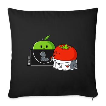 Tomatoes cure apple - Sofa pillow with filling 45cm x 45cm - black - Front
