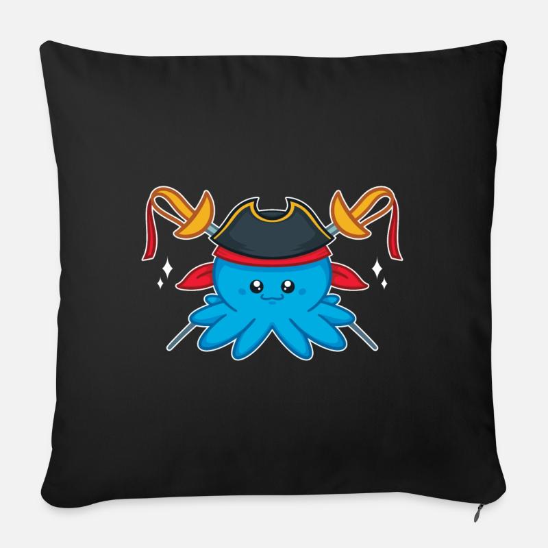 Oktopus - Sofakissen mit Füllung 45 x 45 cm - Schwarz