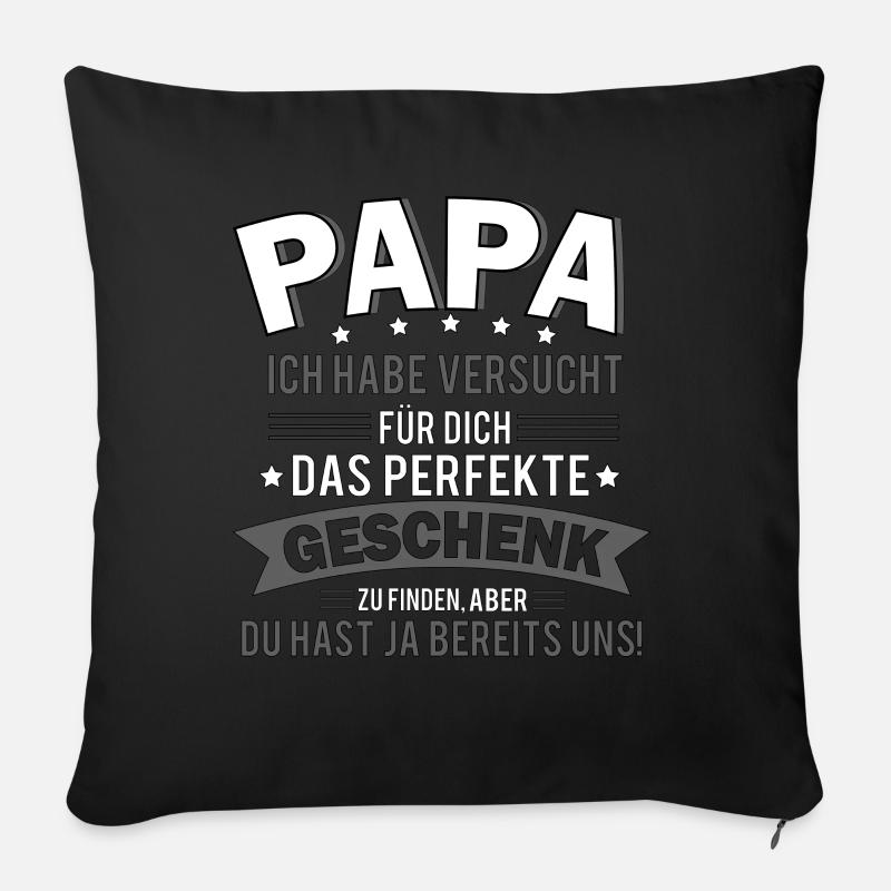 Papa Vatertagsgeschenk - Sofakissen mit Füllung 45 x 45 cm - Schwarz