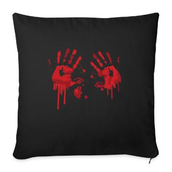 Motif Halloween effrayant de mains sanglantes - Coussin et housse de 45 x 45 cm - noir - Devant