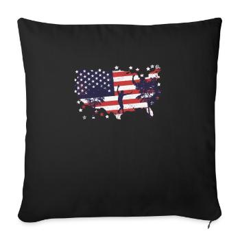 Amerikanische Flagge Slackline - Sofakissen mit Füllung 45 x 45 cm - Schwarz - Vorne
