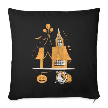 Halloween Hamster In Halloween Yard - Sofa pillow with filling 45cm x 45cm - black - Front