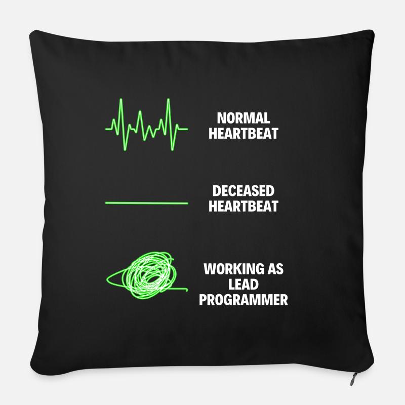Lead Programmer Worker Funny Programmer - Sofa pillow with filling 45cm x 45cm - black