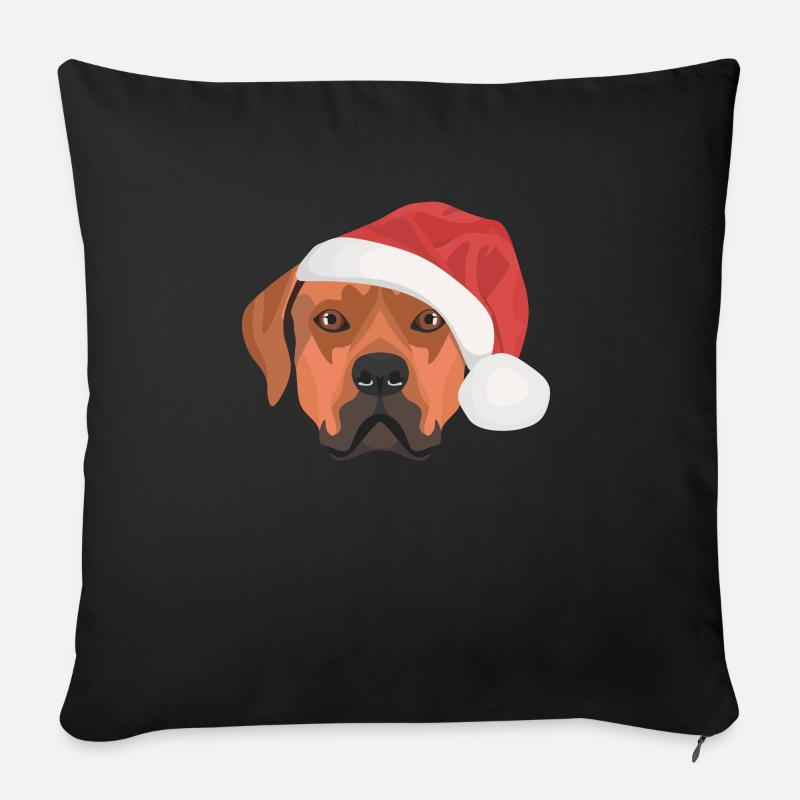 Rhodesian Ridgeback Merry Christmas - Sofa pillow with filling 45cm x 45cm - black