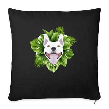 Tropical Bullterrier - Sofakissen mit Füllung 45 x 45 cm - Schwarz - Vorne