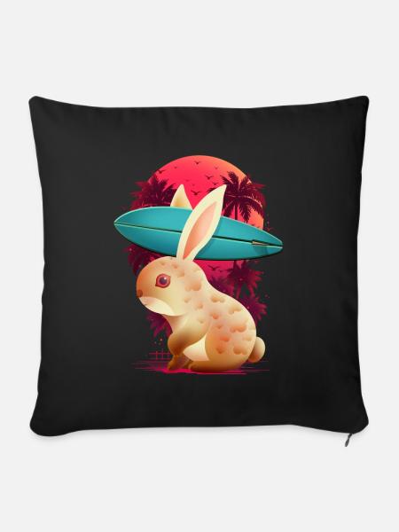 SOMMERKANINCHEN - Sofakissen mit Füllung 45 x 45 cm - Schwarz