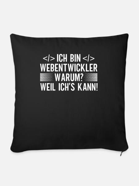 Webentwickler Programmierer Frontend-Entwickler - Sofakissen mit Füllung 45 x 45 cm - Schwarz