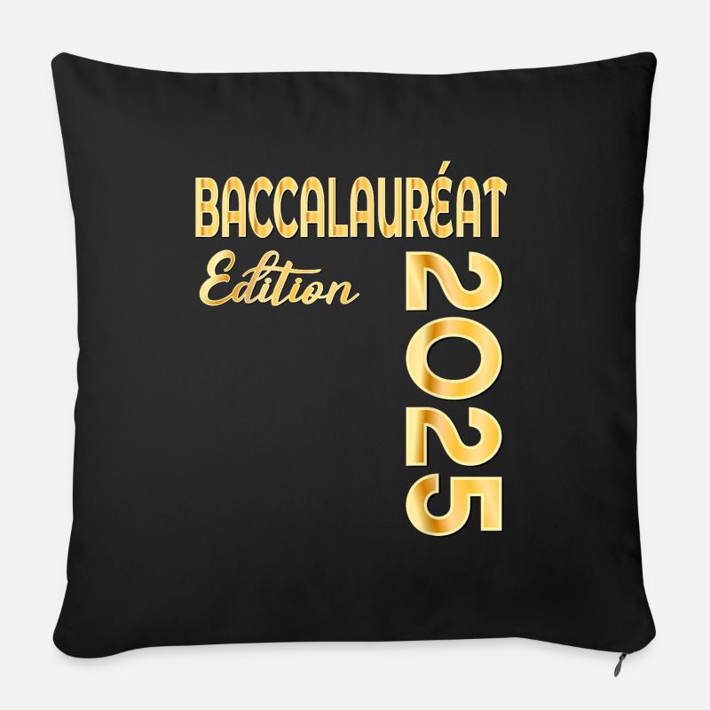 Baccalaureate 2025 Congratulations Baccalaureate - Sofa pillow with filling 45cm x 45cm - black