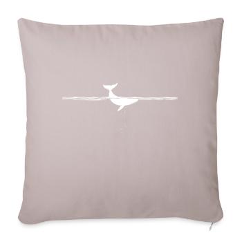 Whale Tail 2 - White - Sofa pillow with filling 45cm x 45cm - light taupe - Front