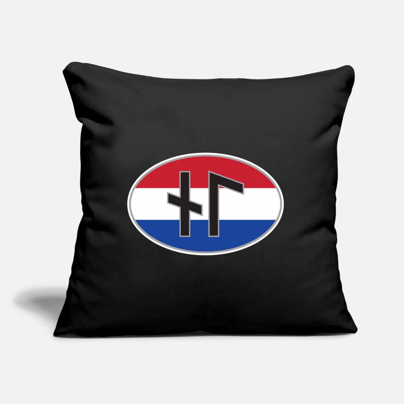 NL (Nederland) Runen-Ländercode-Aufkleber Sofakissen mit Füllung 45 x 45 cm