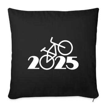 Bike Tour 2025, Mountain Bike 2025, Bike 2025 - Sofa pillow with filling 45cm x 45cm - black - Front