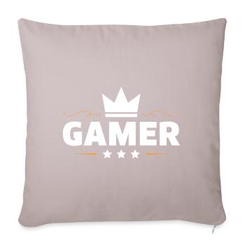 Gamer profession - Sofa pillow with filling 45cm x 45cm - light taupe - Front