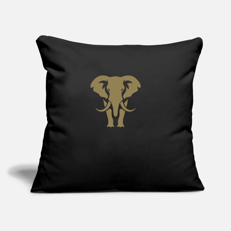 Silhouette d’éléphant Logo blanc Coussin et housse de 45 x 45 cm