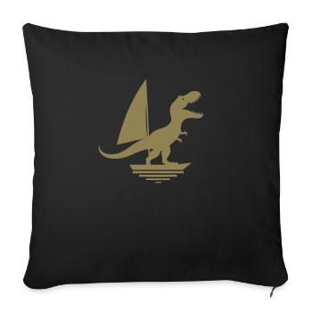 Dinosaure T-Rex Voilier Silhouette minimaliste - Coussin et housse de 45 x 45 cm - noir - Devant