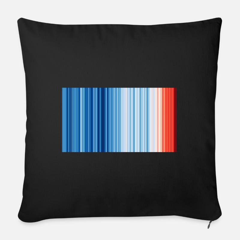 Warming Stripes Global 2019 - Coussin et housse de 45 x 45 cm - noir