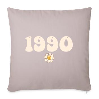 1990 - Gift born in 1990 - Sofa pillow with filling 45cm x 45cm - light taupe - Front
