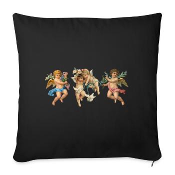 Anges Vintage - Coussin et housse de 45 x 45 cm - noir - Devant