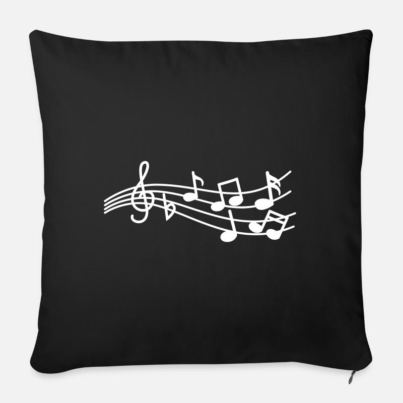 Musiknoten zeichen - Sofakissen mit Füllung 45 x 45 cm - Schwarz