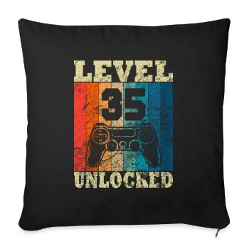 Happy Birthday - 35. Geburtstag für Gamer - Sofakissen mit Füllung 45 x 45 cm - Schwarz - Vorne