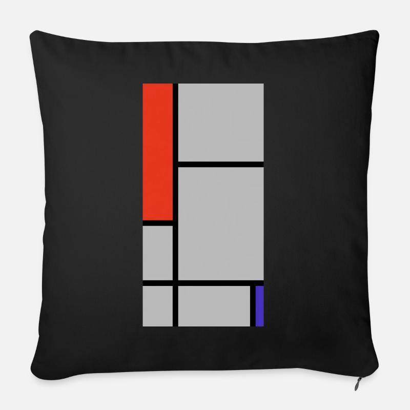Blocs géométriques abstraits - Coussin et housse de 45 x 45 cm - noir