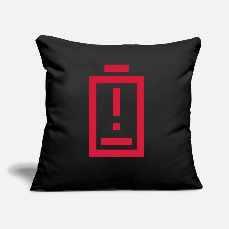 Warning Exclamation Point Battery Empty Sofa pillow with filling 45cm x 45cm