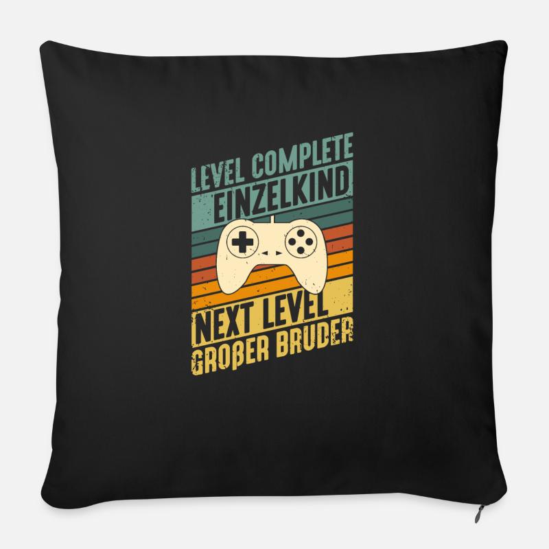 Level komplett Einzelkind Next Level Großer Bruder - Sofakissen mit Füllung 45 x 45 cm - Schwarz