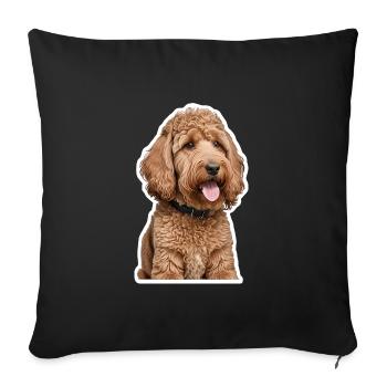 Poodle - Sofa pillow with filling 45cm x 45cm - black - Front
