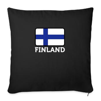 Drapeau national de la Finlande - Coussin et housse de 45 x 45 cm - noir - Devant