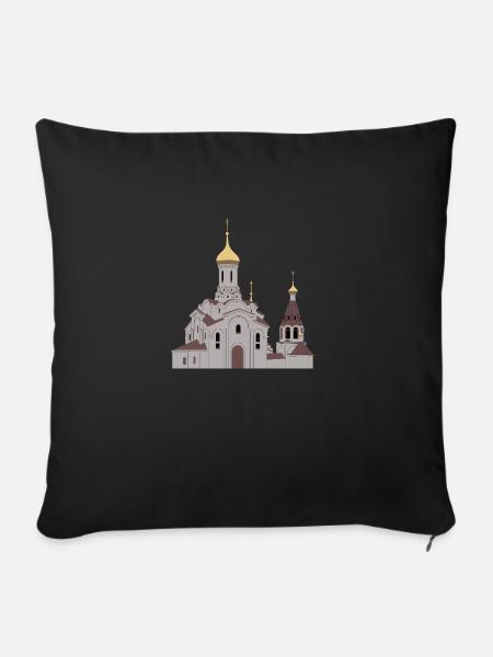 Orthodoxe Kirche - Sofakissen mit Füllung 45 x 45 cm - Schwarz