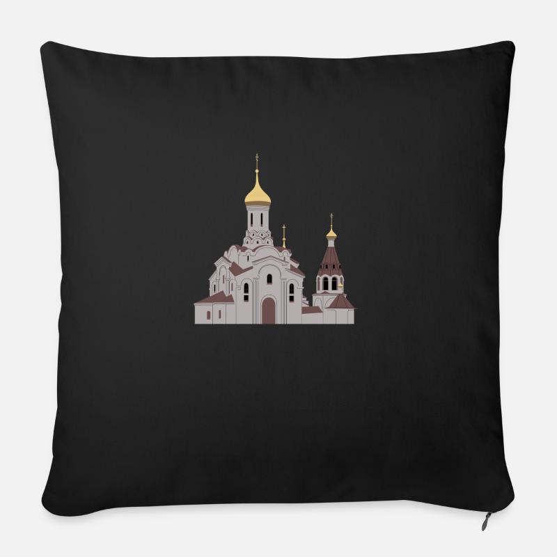 Orthodoxe Kirche - Sofakissen mit Füllung 45 x 45 cm - Schwarz
