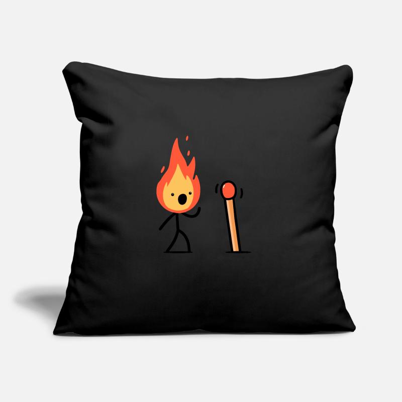 Stick Figure Fire Devil Fire Head Match Sofa pillow with filling 45cm x 45cm