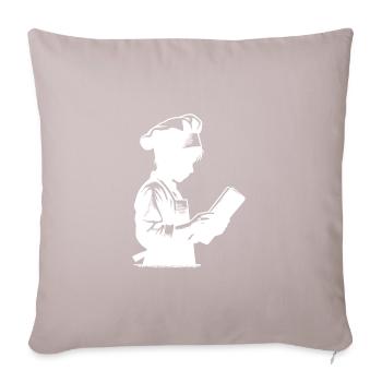 Portrait de Silhouette de chef stagiaire et de boulanger amateur - Coussin et housse de 45 x 45 cm - taupe clair - Devant