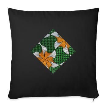 Wax kyoga Gewebe grün - Sofakissen mit Füllung 45 x 45 cm - Schwarz - Vorne
