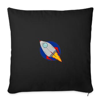 Fusée - Coussin et housse de 45 x 45 cm - noir - Devant
