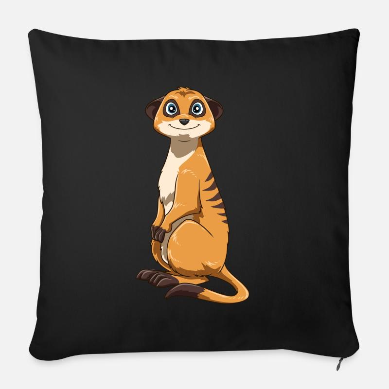 Erdmännchen für einen Erdmännchen Liebhaber - Sofakissen mit Füllung 45 x 45 cm - Schwarz