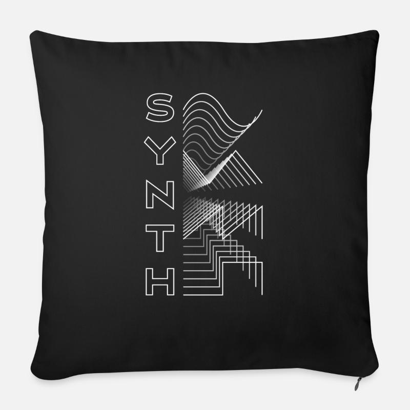 Synth Waveform Audio Analog Design Modular Gift - Sofakissen mit Füllung 45 x 45 cm - Schwarz