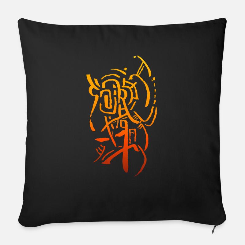 Wikinger Tribal - Sofakissen mit Füllung 45 x 45 cm - Schwarz
