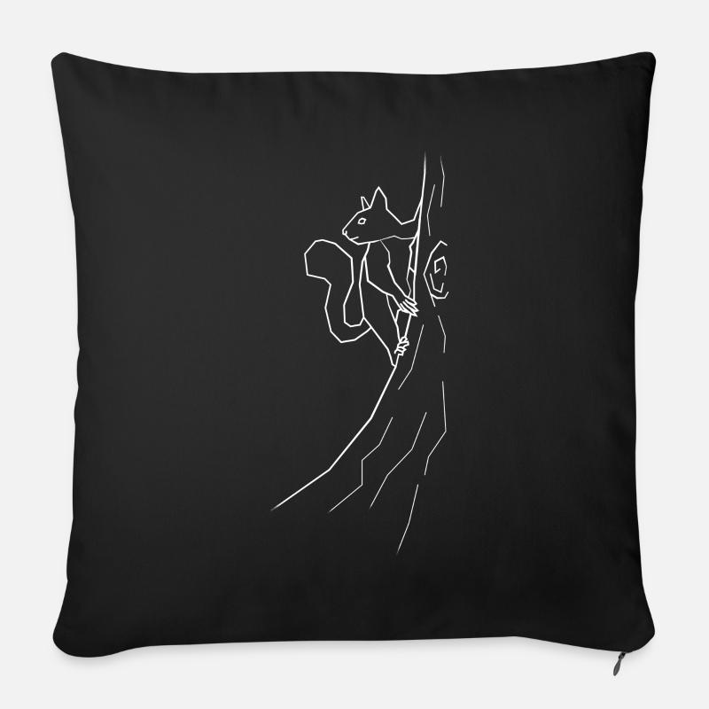 Eichhörnchen - weiß - Sofakissen mit Füllung 45 x 45 cm - Schwarz
