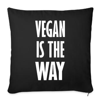 Vegan Is The Way - Vegan Dicton - Coussin et housse de 45 x 45 cm - noir - Devant