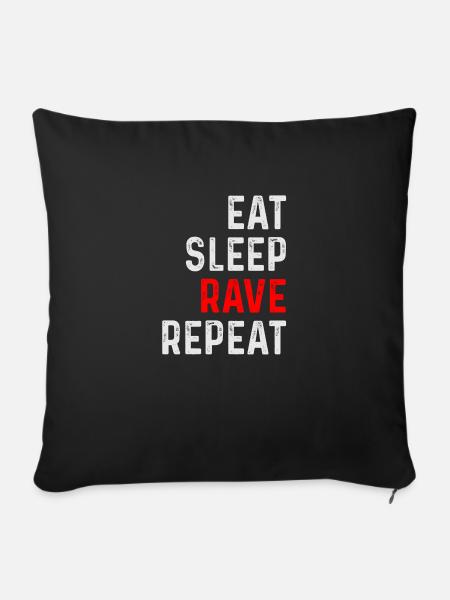 RAVE REPEAT - Sofakissen mit Füllung 45 x 45 cm - Schwarz