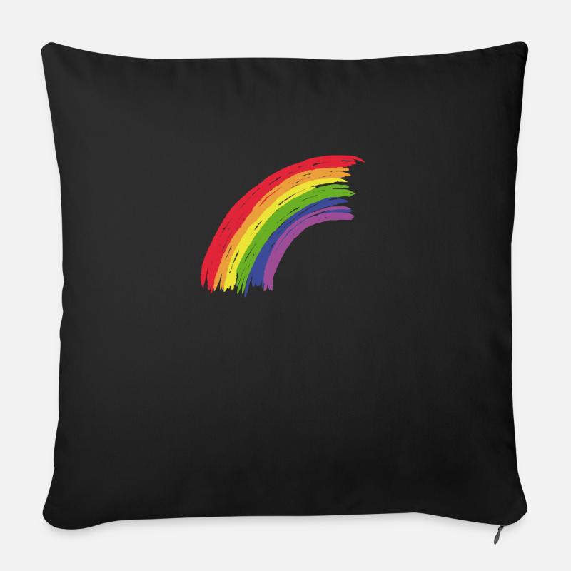 Regenbogen - Sofakissen mit Füllung 45 x 45 cm - Schwarz