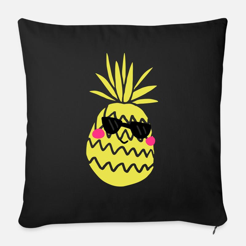 pineapple - Sofa pillow with filling 45cm x 45cm - black