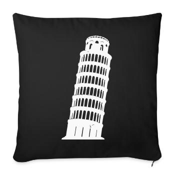 Silhouette de la Tour de Pise Monochrome - Coussin et housse de 45 x 45 cm - noir - Devant