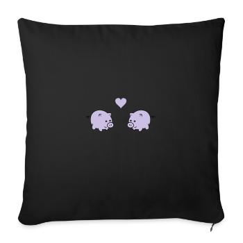 pigs in love - Sofakissen mit Füllung 45 x 45 cm - Schwarz - Vorne
